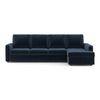 Apollo Compact Sofa (Colour : Cobalt, Cushion : Soft, Back Type : High Back, Seating Capacity : Right Aligned 3 Seater + Right Aligned Chaise + Ottoman)