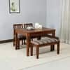 Arbor 4 Seater Dining Set with Check Cushioned Bench