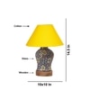 Devansh Conical Yellow Cotton Shade Lamp With Wood & Mosaic Glass Base For Decoration/Office/Home/Gifting/Study For Decoration/Office/Home/Gifting/Study -(10X10X14.5) Inches -A