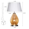 Decade Glass and Metal Table Lamp With White Cotton Shade