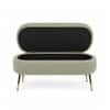 Doe Buck Luxury Boucle Storage Bench in Sage Colour with Gold Tipped Legs