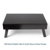 Kassel Sheesham Wood Contemporary Rectangle Foldable Coffee Table In Extra Dark Mahagony Finish