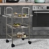 Metalsmith Metal Three Tier Serving Trolley Silver Finish Style 2