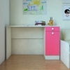 Celestia Kids Study Desk with Shuttered Cabinet and Drawer in Barbie Pink Colour