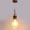 Eliante Glass Hanging Lights Mild Steel, Wood & Glass Material Antique, Brown & Champaign Finish