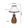 Devansh Multicolor Cotton Table Lamp With  Wood Natural Base (10X12.5 Inches)-31