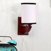 Devansh Solid Wood Electric Wall Light in White Colour with White Shade Count of 1 Light