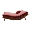 Ellis Futon - Red Four Leaf- Brown