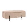 Doe Buck Luxury Boucle Storage Bench in Light Brown Colour with Black Metal Legs