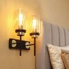 Eliante Modern Wall Lights Mild Steel & Glass Material Black, Gold & Champaign Finish