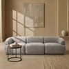 Zenliving Wood 3 Seater With Upholstery Non Storage Sofa In Grey Colour