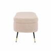 Doe Buck Luxury Boucle Storage Bench in Beige Colour with Gold Tipped Legs