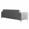 Josbert Velvet 3 Seater Sofa In Grey Colour