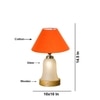 Devansh Conical Orange Cotton Shade Lamp With Wood & Mosaic Glass Base For Decoration/Office/Home/Gifting/Study For Decoration/Office/Home/Gifting/Study -(10X10X14.5) Inches -A