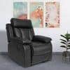 Magna Leatherette One Seater Manual Recliner in Black Colour