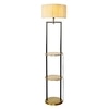 Gallow Metal Multiutility Shelf Floor Lamp With Off White Cotton Shade