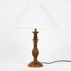 Lorette hand crafted Solid wood honey finish table lamp With White Cotton Shade