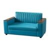 Jayden 2 Seater Sofa In Shine Leatherette Teal Blue Color