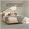 Solara Wave Luxe Queen Size Bed in velvet With Oak wood Frame & Hydraulic Storage