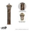 EMERITA Antique Gold Outdoor Bollard Light