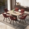 Nola Compact 6 Seater Dining Table With Set of 3  Bren Dining Chair