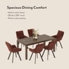 Atlas Solid Wood 6 Seater Dining Table With 6 Bren Swivel Dining Chairs (Finish : Danish Walnut, Chair Colour : Auburn)