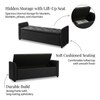 Sibol Leatherette  2 Seater Ottoman Bench with Storage  in Black Color