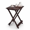 Latt Folding Table-Stool Tall Mahogany Finish