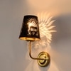 Devansh Metal Electric Wall Light in Gold Colour with Black Shade Count of 1 Light