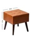 Axel Faux Leather Tufted Wooden Stool for sitting
