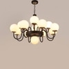 Eliante White Chandelier, 13-Light, Mild Steel Frame With Glass Shades, Modern Ceiling Lighting