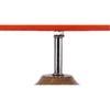 Jean Orange Fabric Shade Table Lamp with Natural Wooden Base