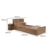 Vienta Engineered Wood Single  Size Bed With Box Storage (Brentwood Oak Brown Finish)