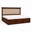 Leher Solid Wood Compact King Bed Box Storage Provincial Teak Finish Mattress 72 x 72 Inches