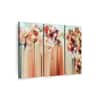 Truss Orange Coloured Pieces Floral Abstract Canvas Canvas Wall Prints Set of 3 Multicolor Matte