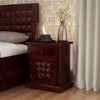 Diamond Solid Wood Bedside Table in Teak Finish