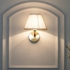Sadie Shine Brass Metal Finish Wall Light With Pleated Shade