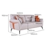 Jonas 3 Seater Leatherette Sole in Oyster Grey Colour