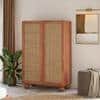 Takai Solid Wood 2 Door Wardrobe In Red Cedar Finish