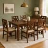 Globally Indian Anvaya Solid Sheesham Wood 6 Seater Dining Table Set 6 Chairs Beige
