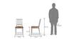 Diner Solid Wood Dining Chair Set Of 2 In Dark Walnut Finish With Grey Colour Fabric
