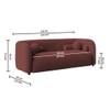 Zenol Boucle Fabric 2 Seater Sofa In Pink