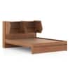 Koro Solid Wood King Size Non Storage Bed In Amber Walnut Finish