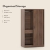 Jaden Engineered Wood 2 Door Sliding Wardrobe Without Mirror in Classic Walnut Finish