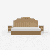 Pillowcastle Sofa Cum Bed Upholstered Bed With Brown Upholstered Panels At The Back In White and Brown Colour