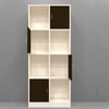 8 Shelves Semi Open Multipurpose Matrix Kitchen Cabinet In Chiyoda Wange & Highland Pine Finish