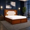 Nayra Solid Wood Compact Queen Bed Hydraulic Storage Provincial Teak Finish Mattress 60 x 72 Inches