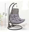 Premium Double Seater Spoon Swing 6 Star Grey
