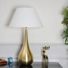 Ignatio Metal Table Lamp With White Cotton Shade