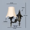 Devansh Gold Antique Wall Mounted Lamp With Off-White Cotton Shade